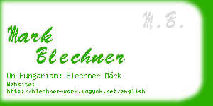 mark blechner business card